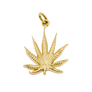 Yellow 14k Yellow Gold Marijuana Pendant